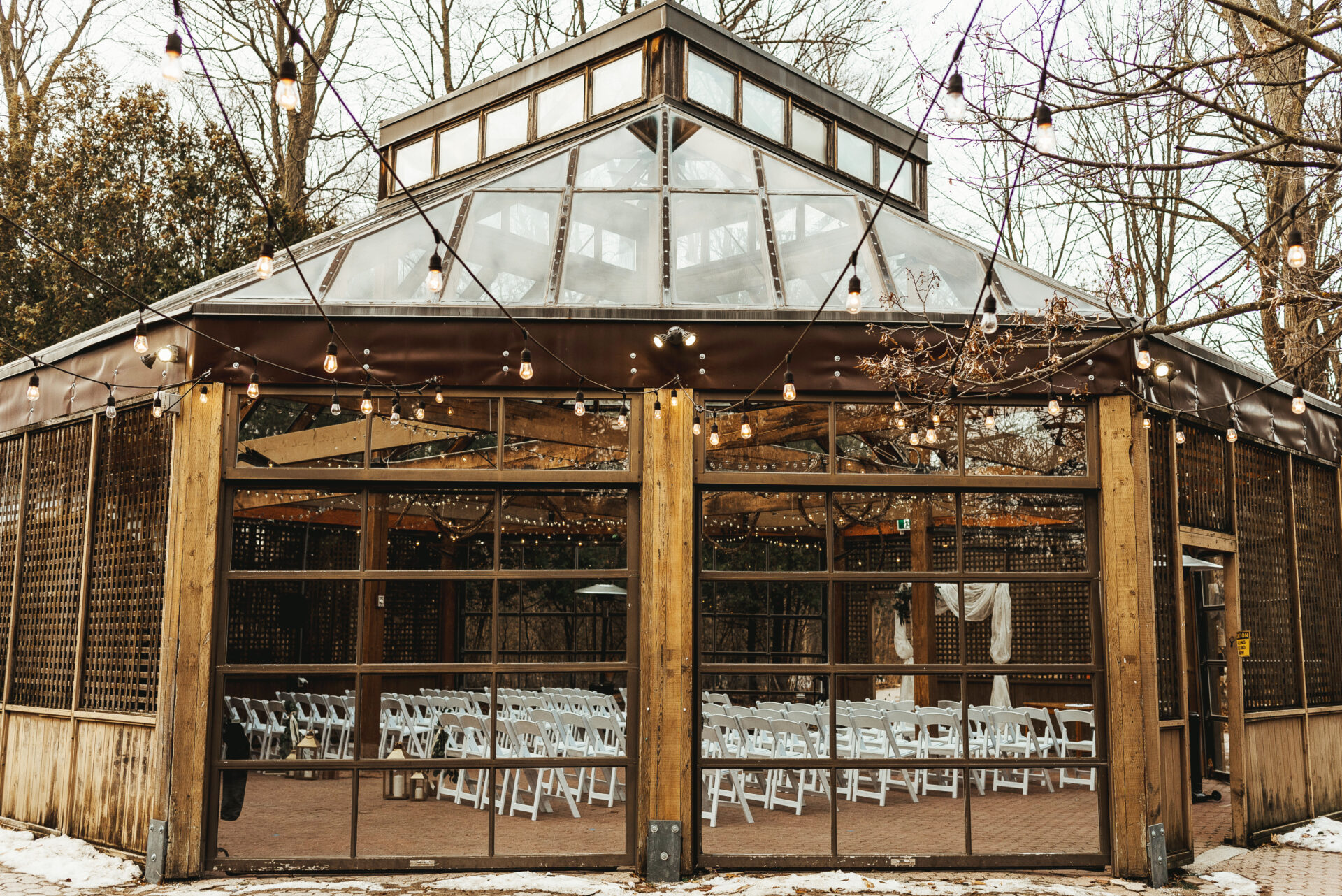 kortright centre for conservation glass house wedding venue