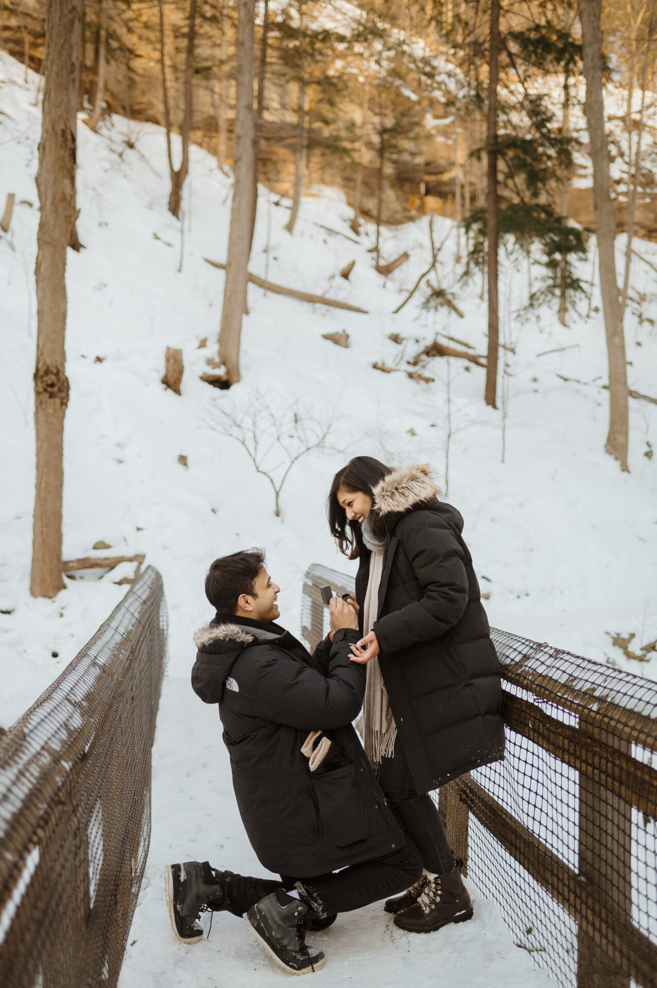 winter surprise proposal photos in toronto